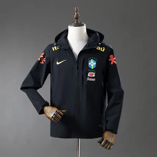Veste coupe-vent à capuche Brésil – Noir